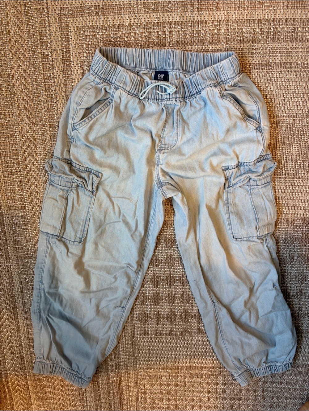 GAP Light Wash Cargo Joggers in Pale Blue